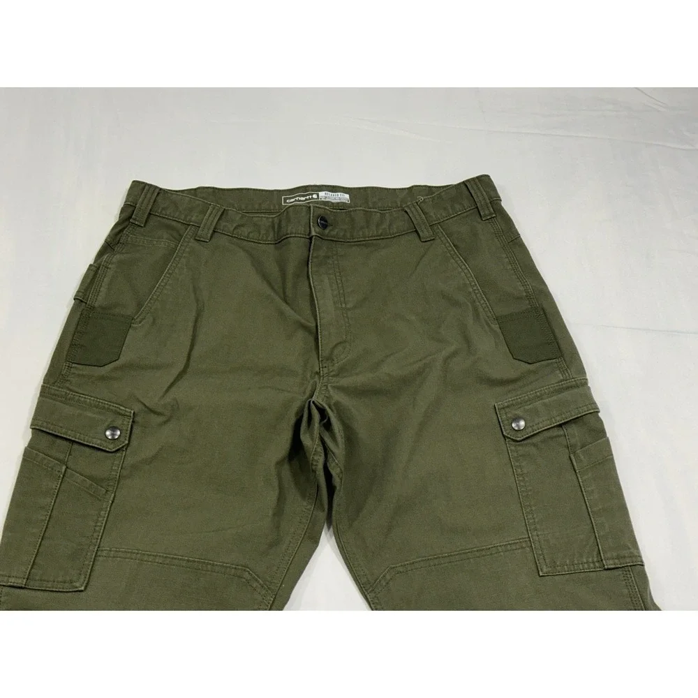 Carhartt Pants Mens 40x32 Green Rugged Flex Ripstop Cargo Relaxed Fit BN5461-M